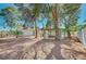 Lush backyard showcasing a covered patio area, mature trees, and ample space for outdoor activities and entertaining at 4030 Del Monte Ave, Las Vegas, NV 89102