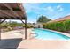 Inviting backyard swimming pool and spa area for relaxation and recreation at 4378 Cherrystone Ct, Las Vegas, NV 89121