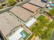 Aerial view of property showcasing backyard, patio, roof, and surrounding neighborhood at 4511 Stardusk Falls Ave, North Las Vegas, NV 89084