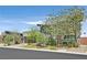 Beautiful exterior elevation showcasing the home's architectural design, stonework, and landscaping at 6184 Willow Rock St, Las Vegas, NV 89135