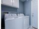Convenient laundry room equipped with modern washer and dryer units, optimizing household tasks at 7728 Barbican Ct, Las Vegas, NV 89147