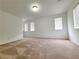 Bedroom space with neutral carpet and natural light from the windows at 7863 Warwickshire Way, Las Vegas, NV 89139