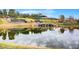 Scenic community pond surrounded by well-maintained landscaping and mature trees at 11 Morninglow Pass, Henderson, NV 89052