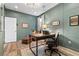 Stylish home office with custom millwork, modern desk, and comfortable leather seating at 14 Parco Fiore Ct, Henderson, NV 89011