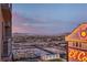 Las Vegas skyline view from a balcony captures the El Cortez at dusk at 150 Las Vegas Blvd # 1912, Las Vegas, NV 89101