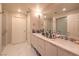 Bright bathroom with double vanity, modern fixtures, and ample counter space; showcases clean lines and a sleek design at 150 Las Vegas Blvd # 1912, Las Vegas, NV 89101
