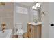 Bathroom featuring gold fixtures, white toilet, and a light wood vanity at 2112 Santa Ynez Dr, Las Vegas, NV 89104