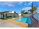 Inviting pool with a spacious patio, perfect for relaxing and entertaining in a private backyard oasis at 2200 Santa Ynez Dr, Las Vegas, NV 89104
