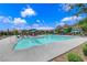 Inviting community pool with lounge chairs and umbrellas offering a relaxing and social recreational space at 3192 Timorasso Ave, Henderson, NV 89044