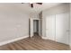 Neutral bedroom with closet and open door to another room, creating a seamless flow at 432 Emerald Heights St, Las Vegas, NV 89144