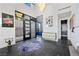 Elegant foyer features marble floors, high ceilings, contemporary decor, and a view to the living area at 577 Overlook Rim Dr, Henderson, NV 89012