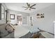 Comfortable bedroom with neutral walls and a ceiling fan at 6717 Lincoln Wood St, Las Vegas, NV 89149