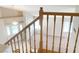 Entryway view from the staircase highlights the home's welcoming foyer and natural light at 8432 Apple Hill Ct, Las Vegas, NV 89128