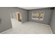 Bright, empty room with light wood floors, archway, and view of the outdoors at 8809 Barium Rock Ave, Las Vegas, NV 89143