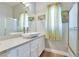 Modern bathroom featuring sleek vanity with vessel sink and glass enclosed shower at 10632 Clarion Ln, Las Vegas, NV 89134