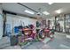 Spacious garage featuring built-in storage and epoxy flooring at 10632 Clarion Ln, Las Vegas, NV 89134