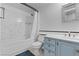 Charming bathroom featuring a vanity with decorative knobs and a shower-tub combo at 1411 Di Blasi Dr # 104, Las Vegas, NV 89119