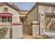 Charming gated front entryway featuring a red-tiled decorative fence and a matching red awning at 2520 Palmridge Dr, Las Vegas, NV 89134