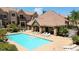 Community pool and lounge chairs at Robindale Villas, Las Vegas Nevada at 2761 Red Vista Ct, Henderson, NV 89074