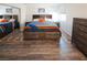 Bright bedroom boasts ample storage in the stylish headboard, dresser and sliding closet at 3771 Desert Marina Dr # 95, Laughlin, NV 89029