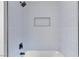 This modern shower features blue tile and a niche for storage at 405 Oil Lantern Ln, Las Vegas, NV 89145