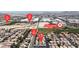 Neighborhood aerial view of the property near Canyon Springs High School and other local amenities at 4149 Dignified Ct, North Las Vegas, NV 89032