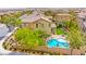 Spacious property featuring a pool, fire pit, and landscaped backyard, all in a vibrant community at 419 Vigo Port St, Las Vegas, NV 89138