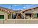 Backyard view between houses featuring block wall, desert landscape and AC units at 468 Harvest Rain, Las Vegas, NV 89011