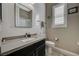 Modern bathroom features a single sink vanity and updated design at 468 Harvest Rain, Las Vegas, NV 89011
