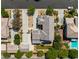 Aerial view of a property showcasing its well-maintained landscaping and generous parking space at 5128 Blissful Valley Cir, Las Vegas, NV 89149