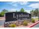 Elegant community sign for Lynbrook, indicating a visitor entry point at 7500 Peaceful Brook St, Las Vegas, NV 89131