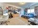 Bright bedroom featuring poster-covered walls and eclectic decorations at 8137 Cape Flattery Ave, Las Vegas, NV 89147