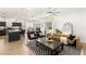 Open floor plan showcasing a cozy living room, dining space, and stylish kitchen at 8317 Fritzen Ave, Las Vegas, NV 89131