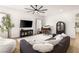 Contemporary living room with comfortable sofa, entertainment center, and decorative touches at 8317 Fritzen Ave, Las Vegas, NV 89131
