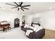 Stylish living room with a comfortable sectional, piano, and elegant decor at 8317 Fritzen Ave, Las Vegas, NV 89131