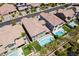 Aerial view highlighting the pool and landscaped yard, creating a private outdoor retreat at 133 Clouded Ave, Henderson, NV 89002