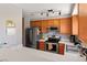 Bright kitchen boasts stainless steel appliances, track lighting, and ample counter space at 2200 Highpointe Dr # 202, Laughlin, NV 89029