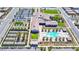 Aerial view of community center featuring pool, tennis courts, and parking at 720 Webber Park St, Henderson, NV 89011