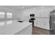 Modern kitchen featuring a large island, stainless steel appliances, and white cabinetry at 720 Webber Park St, Henderson, NV 89011