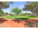 A well-manicured community park with lush green grass and mature trees, offering a serene outdoor space at 7641 Lani Dawn St, Las Vegas, NV 89149