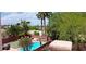 Aerial view of a private pool area with lush greenery and desert landscaping perfect for outdoor relaxation at , Henderson, NV 89052