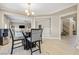 Breakfast nook with a modern light fixture and tile flooring at 1680 Sweet Pea Ave, Las Vegas, NV 89183