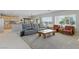 Open living area featuring comfortable seating, a rustic coffee table, and a view into the adjacent kitchen at 2612 Dearport Ct, Henderson, NV 89052