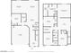 Detailed first and second floor plans of the home, highlighting room sizes and layout at 2729 Pavehawk Way, Las Vegas, NV 89156