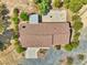 Detailed overhead view focuses on roof and surrounding desert landscape at 291 E Hickory St, Pahrump, NV 89048