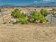 Aerial view of a single Gathering house surrounded by native vegetation in a rural neighborhood at 291 E Hickory St, Pahrump, NV 89048