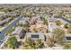 Neighborhood aerial view shows lush landscaping and close proximity to neighbors at 3521 Discovery Downs Ct, North Las Vegas, NV 89081