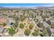 A beautiful aerial view of the neighborhood with its lush, well-kept park in the middle of the community at 3521 Discovery Downs Ct, North Las Vegas, NV 89081