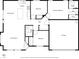 Detailed floor plan featuring a spacious layout including kitchen, living room, bedrooms, and garage at 3521 Discovery Downs Ct, North Las Vegas, NV 89081