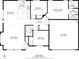 A floor plan with dimensions of a 1200 sq ft home, showing placement of kitchen, bedrooms, and garage at 3521 Discovery Downs Ct, North Las Vegas, NV 89081